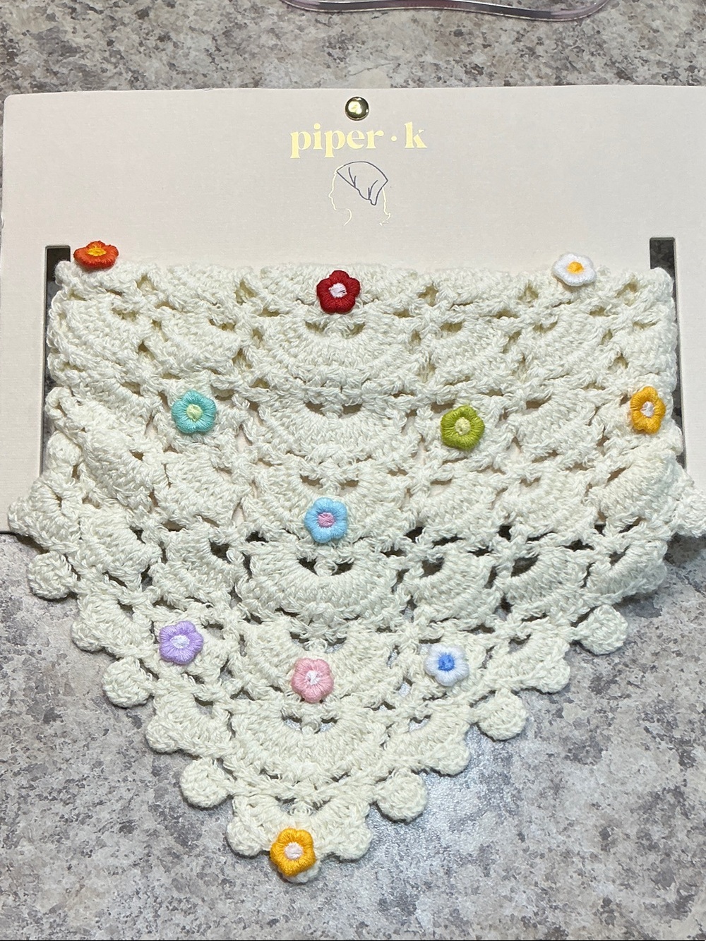 Piper-K Cream Hair Bandana with Tiny Flower Embellishments Absolutely gorgeous 😍 - Picture 1 of 3